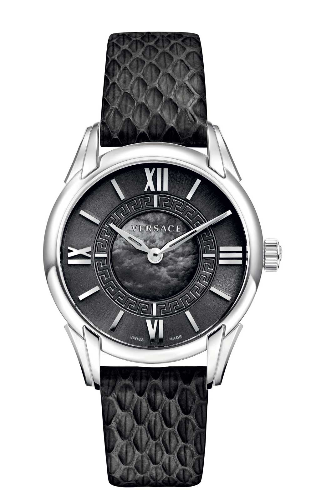 Versace QUARTZ watch 762.3 BLACK ELAPHE STRAP